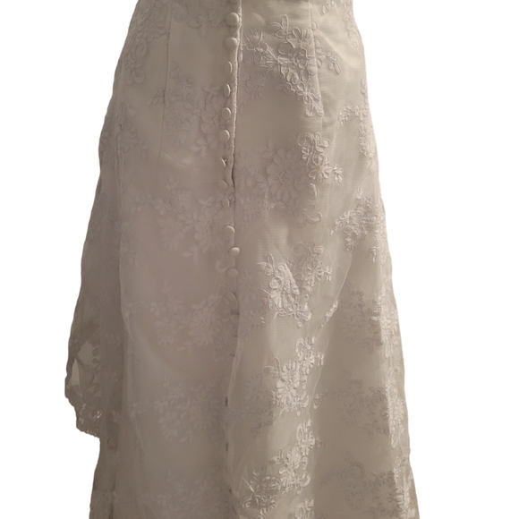 Gorgeous White High Low Wedding Dress Brand New Beautiful Lace and Beading - Picture 7 of 15